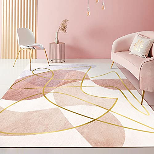 Rug-QJDDUP Tapis Bureau à Domicile Chambre Couloir Cuisine Salle à Manger Salle de Jeu Salle de séjour, 70 x 110 cm, Rouge Rose Orange Jaune Design géométrique Moderne