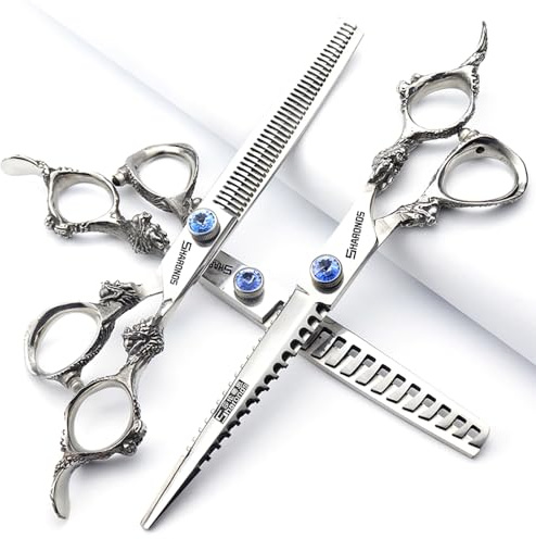 6/7/8/9-inch Professional Hair Clipper Set, Stainless Steel Sharp Hair Clippers, Hairdresser Specific Scissor (7 inches, 3 Pieces)
