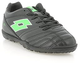 Lotto Botas de fútbol Stadio 705 TF JR 219699 para niño, color negro y verde, Negro , 13 Toddler