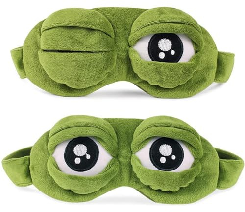 XINSUO® 2 Stück Frosch Augenmaske,Schlafmaske Augenbinde,3D Flusen Frosch Schlafen Lustige Neuheit Augen Abdeckung Eyeshade Reise Maske