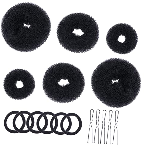 Housoutil 3sets Hair Bun Maker Diy Styling Tool Kit U-shaped Hairpins Elastic Bands and Ponytail Holders for Quick Buns Creation