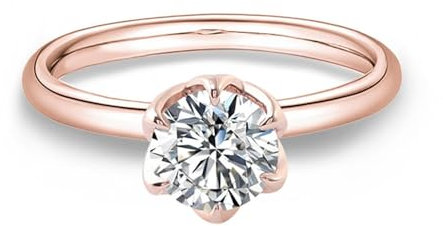 Epinki Ring 14K 585 Rotgold, Solitärring Partnerringe mit Moissanit 2ct I-J Ovalschliff, Au585 Rosegold Verlobungsring Eheringe Damen Echte Goldschmuck, Individuelle Größen