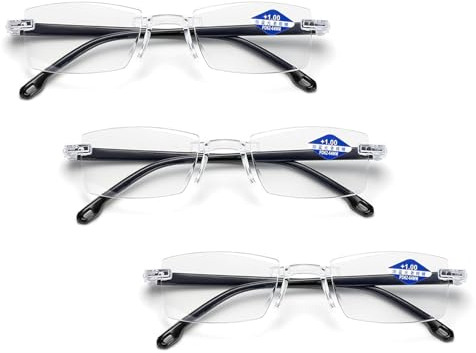 Rienan Autozoom-Brille für Presbyopie 3PCS Smart Brille Zoom Brille Intelligente Brille Klare Fokus-Brille mit Automatischer Anpassung für Damen und Herren