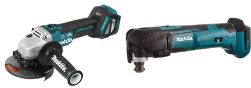 Makita DGA513Z 18V Li-Ion LXT Brushless 125mm Angle Grinder - Batteries and Charger Not Included & DTM51Z Multi-Tool, 18 V,Blue