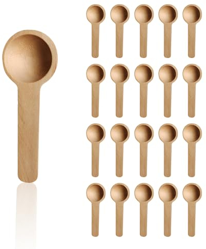 40 Cucharas Pequeñas de Madera para Especias, Mini Cucharas de Cocina, Miel y Mezclar