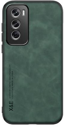 Kepuch Silklike Cover per Oppo Reno 12 Pro - Custodia Case Piastra Metallica Incorporata - Verde