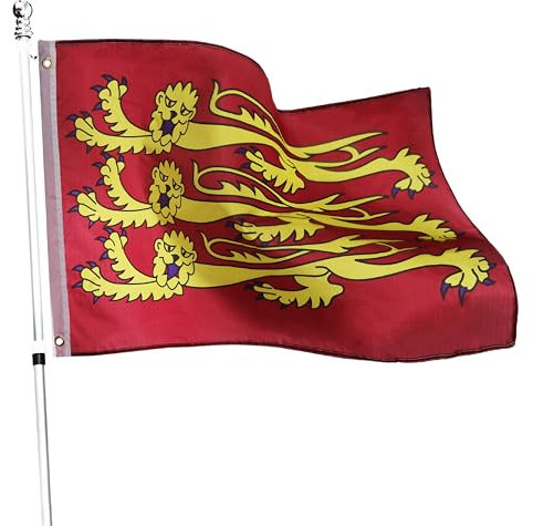 Bandera de Ricardo Corazón de León de 3 pies x 2 pies. La bandera mide 91 cm de ancho y 61 cm de alto, perfecta para cualquier evento