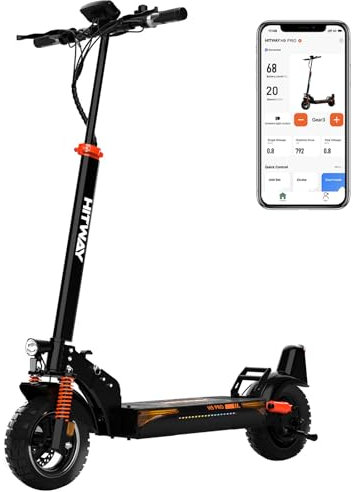 HITWAY Trottinette Electrique Adultes,10”Pneus sans Chambre à Air,Double Amortisseur,800W Moteur, 15.6AH-27AH Batterie,3Modes de Vitesse,Autonomie 110KM,Vitesse de 25KM/H, APP