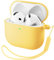 ORNARTO für AirPods 4 Hülle 2024, Schützende Flüssig Silikon Hülle für AirPods 4 2024 Hybrid Skin Front LED Sichtbar Silikon Hülle - Gelb