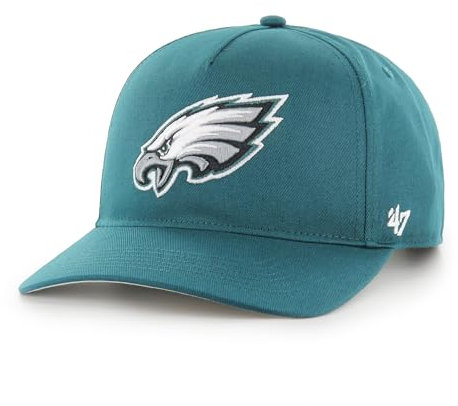 '47 NFL Philadelphia Eagles Hitch RF Unisex Baseball Cap, Adjustable Snapback Strap, Team Logo, Colour Pacific Green