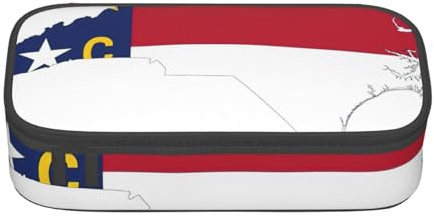 Pyjwyfmy Federmäppchen mit Landkarte von North Carolina, großes Fassungsvermögen, großes Fassungsvermögen, große Aufbewahrung, hohe Kapazität, Tasche, Beutel, Make-up-Tasche