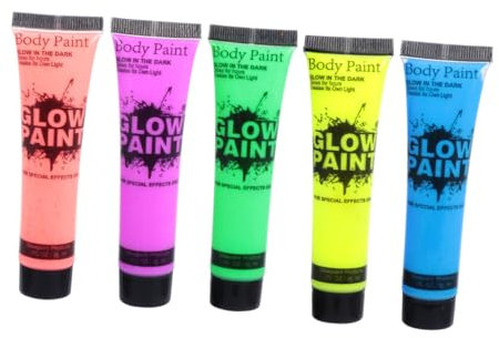 Didiseaon 5piezas Corporales Fluorescentes Neon Para Uv Maquillaje Facial Fiesta Festival Sesión De Fotos