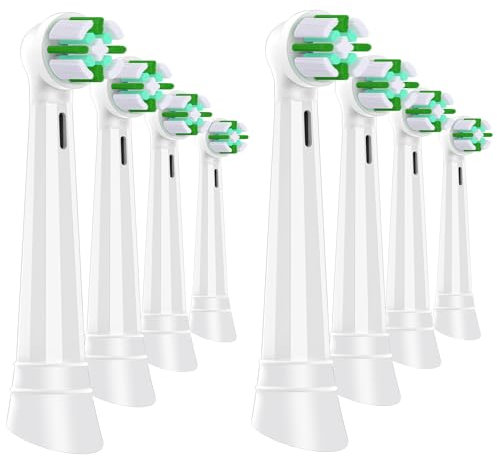 LokoBatii Aufsteckbürsten kompatibel mit Oral B iO, Zahnbürstenaufsatz für 2 3 4 5 6 7 8 9 10 Serien, Ersatzbürsten für Oral B iO Sanfte Reinigung, 8 Stück Bürstenköpfe, Weiß