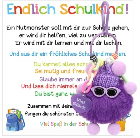 Schlüsselanhänger Schulkind, Glücksbringer Schulanfang Junge Mädchen, Endlich Schulkind Schlüsselanhänger, Glücksbringer Schule, Glücksbringer Einschulung, Geschenk Einschulung Schlüsselanhänger