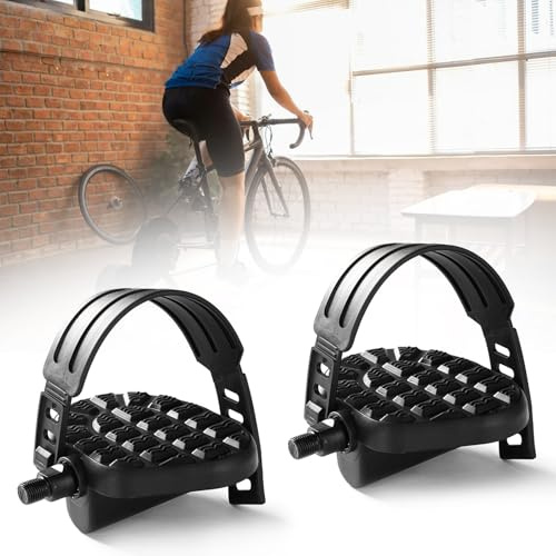 Pédales de Vélo de Route Réglables,1 Paire de pédales de Rechange pour vélo d'appartement,Coppia di Pedali per Cyclette,Antidérapantes pour Vélo d'Appartement,de Montagne et d'exercice
