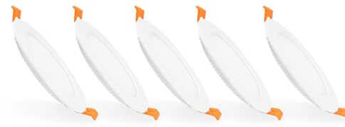 LEDKIA LIGHTING Dalle LED 18W Ronde SuperSlim Coupe Ø 205 mm (Pack 5) 4000K Blanc neutre