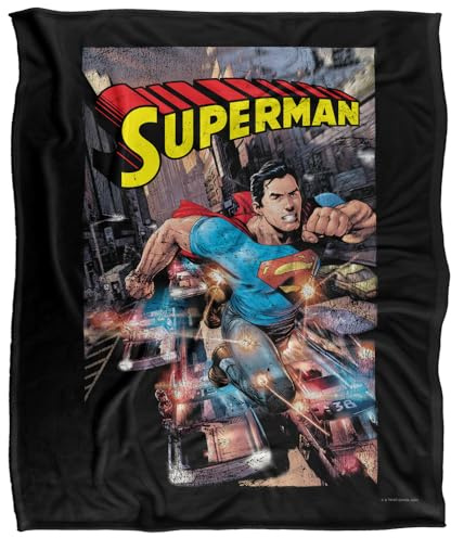 Superman Action One Silky Touch Super Soft Throw Blanket 152 X 127 cm, White