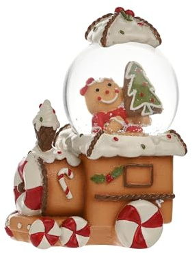 Widdop Santa & Friends Train Snow Globe – 45mm Glass Christmas Snowglobe with Gingerbread Train Design – Festive Ornament & Gift