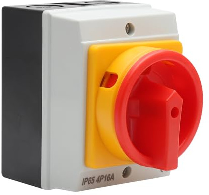 Interruptor Giratorio de Leva, Interruptor de Protección del Motor 440V, Interruptor Principal de 4 Pines, 4 Polos, IP65 Resistente al Agua