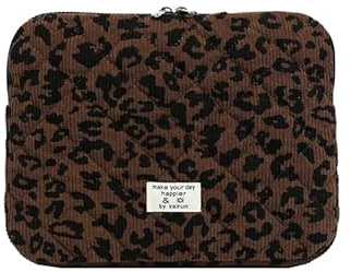 GSenhui Cord Puffy Housse pour ordinateur portable 11-15 – Cord Leopard compatible avec MacBook Air/Pro Case Leo, étui esthétique pour iPad, filles, femmes