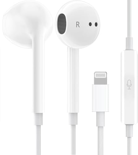 1Pack Kabelgebundene Ohrhörer mit Lightning-Anschluss für iPhone Kopfhörer In-Ear Earbuds, Eingebautes Mikrofon und Lautstärkeregler Headsets Kompatibel iPhone 14/14 Pro/14 Plus/13/12/11/XR/XS/X/8/7