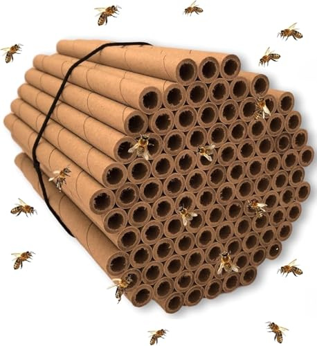 500 Stück Papier Niströhren für Wildbienen 20 cm Länge Nisthülsen Insektenhotel Füllmaterial Nisthilfen Bienenhotel Röhrchen DIY Bienenhotel Bausatz,Für Bienen und Insekten