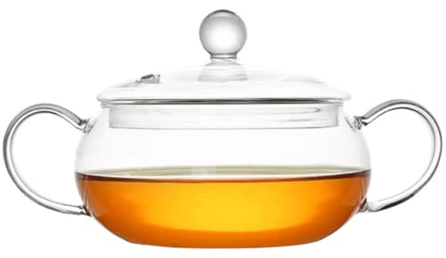 ibasenice Marmite en Verre Transparent 1400ml Résistante Chaleur avec Couvercle, Facile à Nettoyer, pour Cuisson Cuisine Plaques Induction