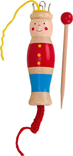 Goki 51964 - Stricksusel aus Holz mit Holznadel und Strickgarn