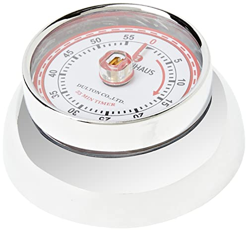 Zassenhaus Küchentimer SPEED , Edelstahl , Ø 7 cm x 3 cm , Analoge Zeitanzeige mit Alarm-Funktion , Die Countdown-Uhr unterstützt bei der Zeitplanung beim Kochen oder Backen