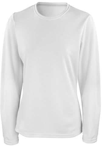 Spiro Ladies/Womens Sports Quick-Dry Long Sleeve Performance T-Shirt (M) (White)