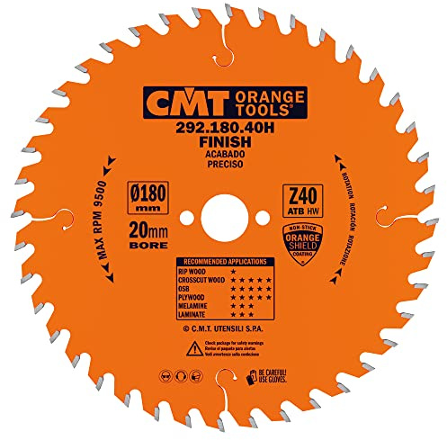 CMT ORANGE TOOLS 292.180.40H - QUERSCHNITTSÄGE FÜR HANDMASCHINEN 180X2.6X20 Z=40 15° ATB