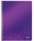 Leitz WOW Collegeblock A4 liniert, 160 Seiten, 80 Blatt FSC-zertifiziertes Papier 80 g/m², Doppelspiralbindung, PP-Einband, Notizbuch mit Sichthülle und Lineal, Für Büro oder Schule, Violett, 46370062