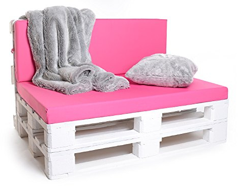 Rückenlehne für Palettenkissen, NYLON pink, 120x42 cm Schaumstofffüllung