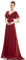 Ever-Pretty Ever Pretty Glamorous Double V-Neck Ruffles Padded Evening Dress, 16, Burgundy