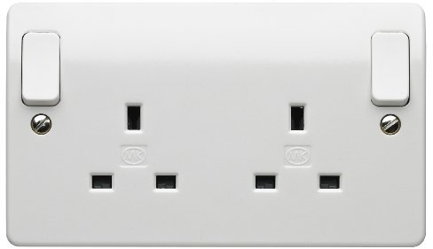 Mk K2746CEWHI 13A 2g Double Pole Switch Socket with Out Rockers