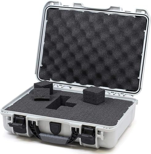 NANUK 910 Waterproof Hard Case with Foam – 14.3” x 11.1” x 4.7”, Protective Case for Camera, Electronics & Gear – Impact-Resistant, Dustproof, Airline Carry-On Approved – Made in Canada, Silver
