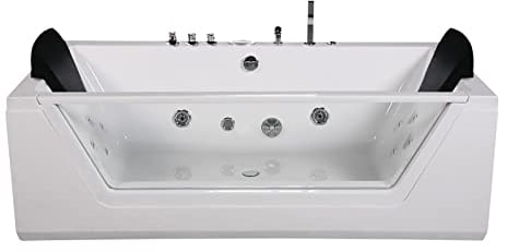 Jet-Line | Whirlpool Lugano | Badewanne | Spa XXL | Eckwanne | 1850x900 | zwei Personen | Armatur | LED | Heizung | Ozon | Rückspülung | Massage