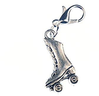 Miniblings Rollschuh Stiefel Charm Rollerskates Skates hoch silber - Handmade Modeschmuck I Kettenanhänger versilbert - Bettelanhänger Bettelarmband - Anhänger für Armband