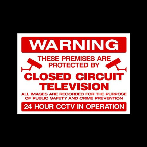 CCTV Closed Circuit Television Premises Protected Plastic Sign - Security, Camera, Closed Circuit TV, Warning Safety (MISC43)