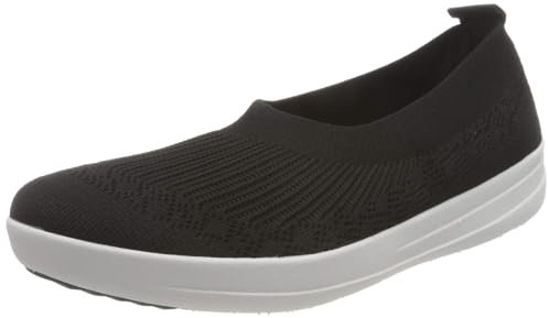 Fitflop Women's Uberknit Ballerina Closed Toe Ballet Flats, Black, 3 UK
