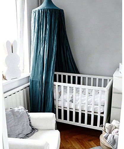 Zerodis Runde Kuppel hängen Babybett Bett Moskitonetz Baldachin Vorhang für Baby Kid Home Decor(Dunkelgrün)