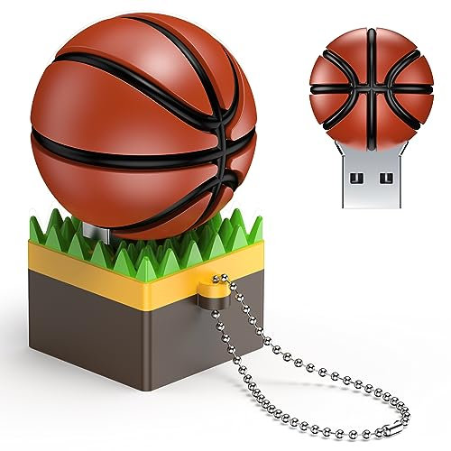 Cle USB 32Go Basketball Clé USB 3.0 Clé USB Uflatek Silicone Marron Clef USB 32 Go Flash Drive Haute Vitesse Clés de données externes pour Cadeaux