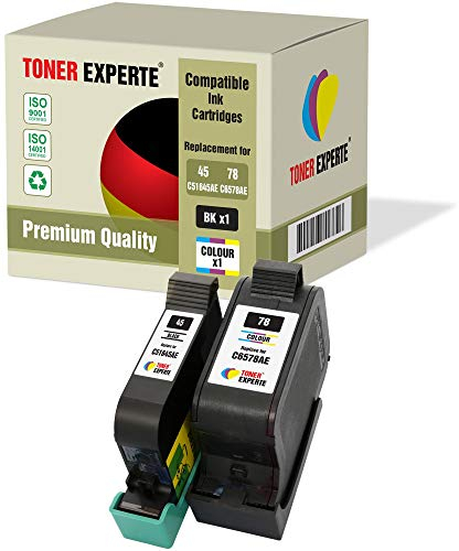 TONER EXPERTE 2 XL Druckerpatronen kompatibel für 45 78 Copier 180 280 Deskjet 1180c 1220c 1280 6120 9300 930c 959c 970cxi Fax 1220 Officejet 1170 G55 G85 G95 K60 K80 (Schwarz, Farbe)