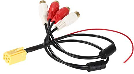 Tbest line Out Adapter mini iso auf Cinch, Mini iso auf Cinch,Car o Aux Kabel, Car o Adapter Beliebte Mini 6 Pin ISO Adapter Aux Line Out 4 Chinch Kabel 4 Cinch Stecker