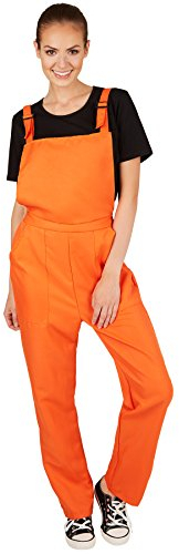 tectake dressforfun Unisex Latzhose | Kostüm für Handwerker, Gärtner, Bauarbeiter, Neonlook oder auch Bad Tasteverkleidung (Orange | L | Nr. 301476)