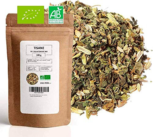 Tisane allaitement Bio - Idéale pour favoriser la lactation - Tisanes en Vrac - 100g (40 tasses) - 100% Agriculture Biologique - Mes-Thés