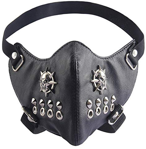 TSWRK Totenkopf Maske Gothic Punk Staubmaske Biker Maske Motorrad Maske Halbes Gesicht Leder Maske