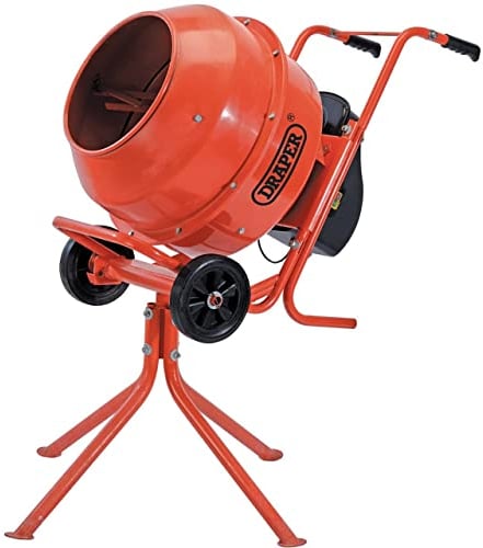 Draper 160L Electric Cement Mixer | 650 W Concrete Mixer | 28RPM Heavy - Duty Mixer | 400 mm Drum Opening | 4 Leg Stand or 2 Wheels | 99511