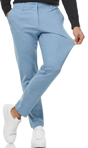Indicode Herren Rodekro Performance Pants | Chinohose Herrenhose Super Stretch Stoffhose Bequeme Business Hose für Männer Sky Way, 36/34