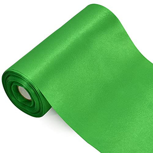TONIFUL breites, grünes Satinband, 15,2 cm x 22 m, großes Band für große Eröffnung, Zeremonie, Hochzeit, Geburtstag, Party, Dekoration